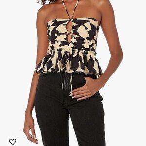 ASTR The Label Black and Nude Top